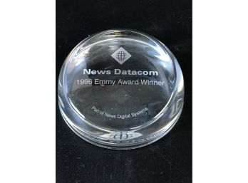 News Datacom 1996 Emmy Award Winner Paperweight