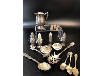 Assorted Silverplate - Thimbles, Flatware Etc.