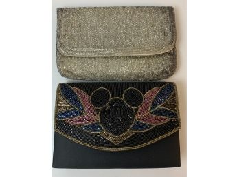 2 Clutch Handbags-one Mickey Mouse