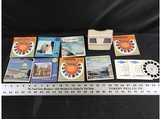 Viewmaster 3-D Picture Viewer With Pictures, NYC, Washington, Niagara Falls, Williamsburg, Virginia, See Pics