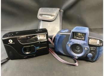 2  35mm Cameras, Minolta, And Ansco, Untested
