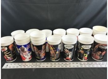 Lot Of Collectible Plastic Drink Cups, Basketball, Jurassic Park,