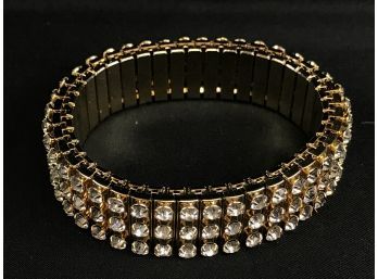Stretch Gold Tone Crystal Bracelet