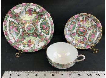 3 Piece Chinese Tea Cup And Saucer And Plate