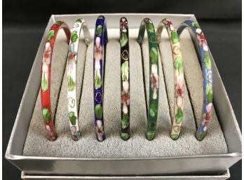 Set Of 7 Cloisonne Bracelets