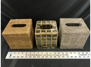 3 Decorative Tissue Box Containers