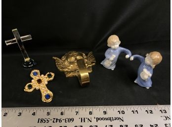 Brass Angel Hook, Crosses, Candle Holder Statues