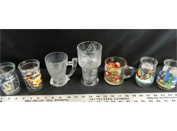 7 Collectible Glasses, Welches Tom And Jerry, Winnie The Pooh, Lord Of The Rings, Flintstones