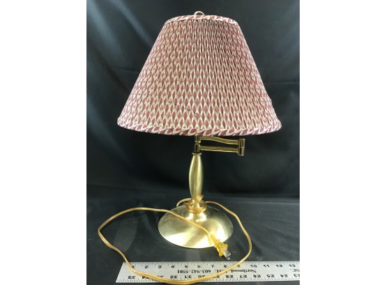 Brass Swing Arm Table Lamp Takes Three Way Bulb