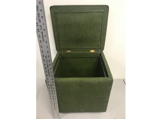 Retro Green Stool With Lid Storage On Wheels