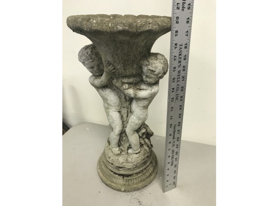 Heavy Cement Planter, 20 Inches Tall