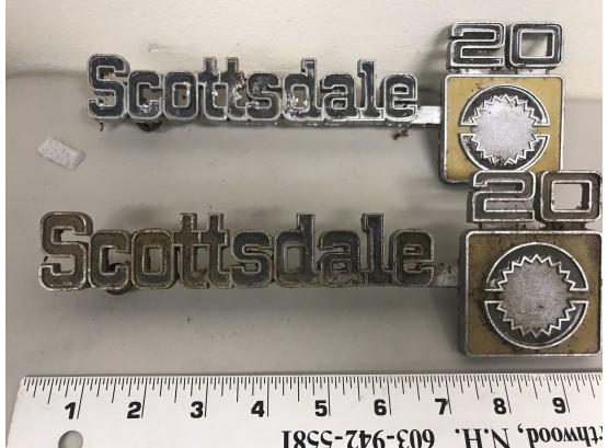 Vintage Scottsdale 20 Metal Emblems From Chevy Truck