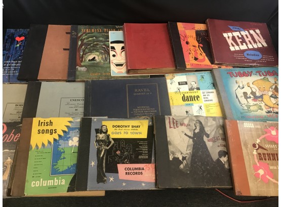 Lot Of 78 Speed Vintage Record Albums Various Genre, A