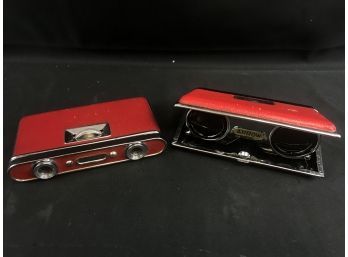 2 Red Compact Opera Glasses
