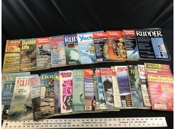 36 Vintage Magazines From Late 60s To Early 70s, Outdoor Life, Popular Science, Boating, Etc.