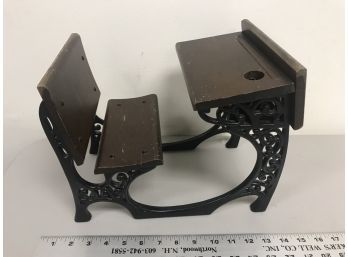 Miniature Wood And Metal Desk