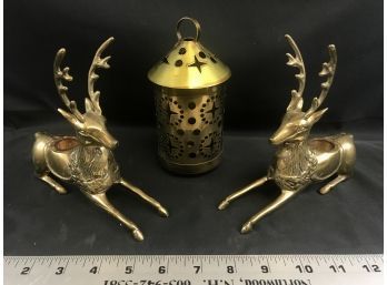 Metal Reindeer Candle Holders And Brass Candle Holder Made In Sweden