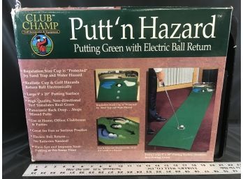 Golf Putt And Hazard Putting Green With Automatic Ball Return, Tested And Works