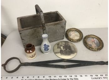 Old Wood Box, Old Pictures, Fireplace Tongs, Pottery