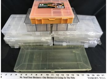 11 Large Plastic Compartment Containers, Fishing. A