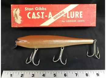 Vintage Stan Gibbs Cast A Lure, Whiting GTS-3 With Box, Buzzards Bay Mass.
