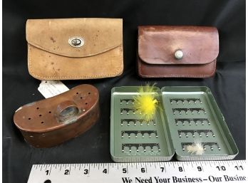 Copper Live Bait Holder, Leather Cases, Bucheimer, Fly Box Case