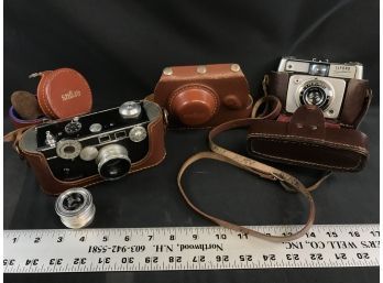 Ilford Sportsman 35 Mm Camera Made In Western Germany, And Argus Camera With Extra Lens