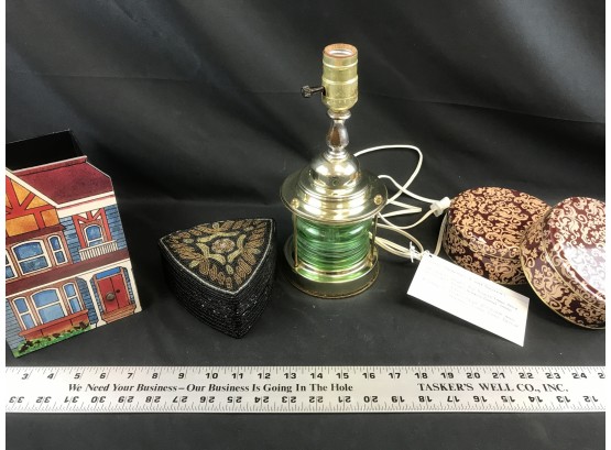 Ships Lamp With Three Way Switch, Various Containers