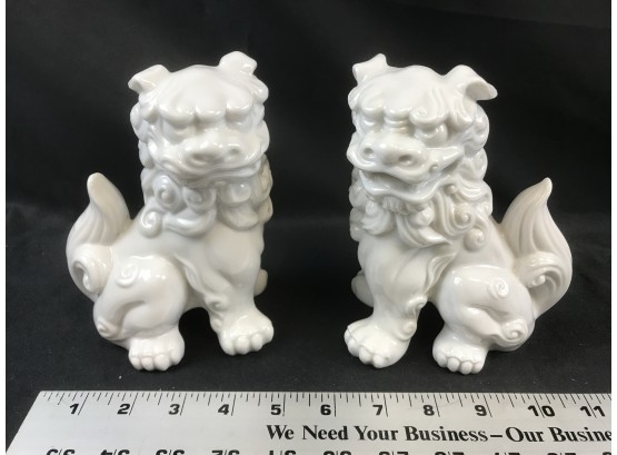 2 Ming Dogs Approximately 6 1/2 Inches High