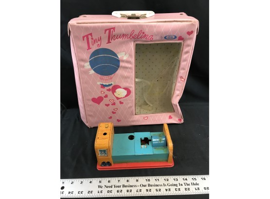 Tiny Thumbelina Case And Metal Bed Toy