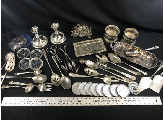 Large Lot Of Mostly Silver Plated Items