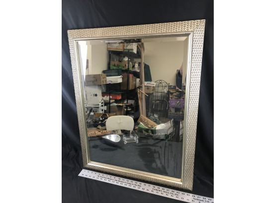 Large Silver Framed Mirror 32 X 26