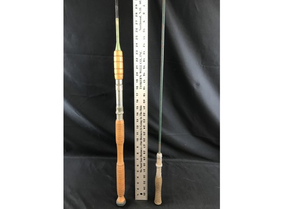 2 Vintage Fishing Poles, Owings Corning Fiberglass Graphite 810, Bris Metal