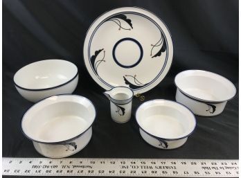 Dansk Flora, Bistro, Platter, Bowl, Made In Japan, 6 Pieces