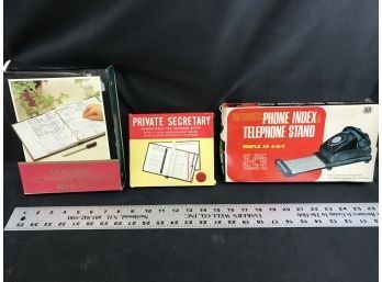 3 Vintage Phone Address Items In Boxes