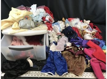 Plastic Drawer Tote Filled With Doll Clothes