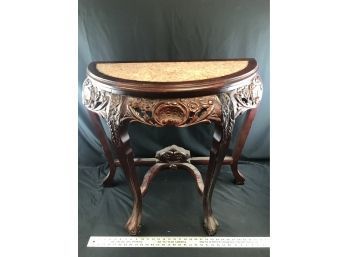 Half Round Wood Table 30 Inches High By 30 Inches Long By 16 Inches Deep