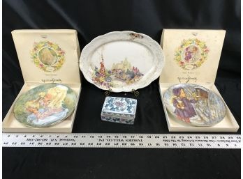2 Collectible Plates Jessica Zemsky,  Box With Lid