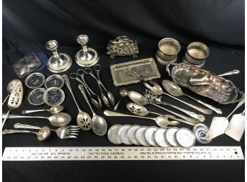 Large Lot Of Mostly Silver Plated Items