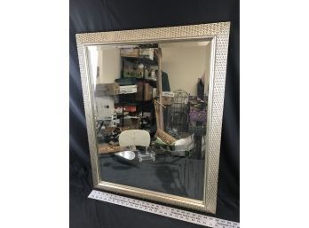 Large Silver Framed Mirror 32 X 26