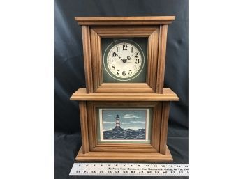 Wood Lighthouse Clock 19 Inches Tall