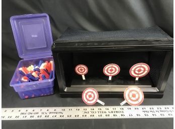 Nerf Target Practice Shooting Box And Container Of Darts