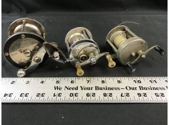 3 Vintage Fishing Reels, 4 Brothers Eclipse, Langley Lake Cast 350, Shakespeare Thrifty 1902