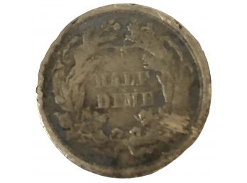 1869 Half Dime- Sealed Liberty Plus 1 Old Chinese Coin