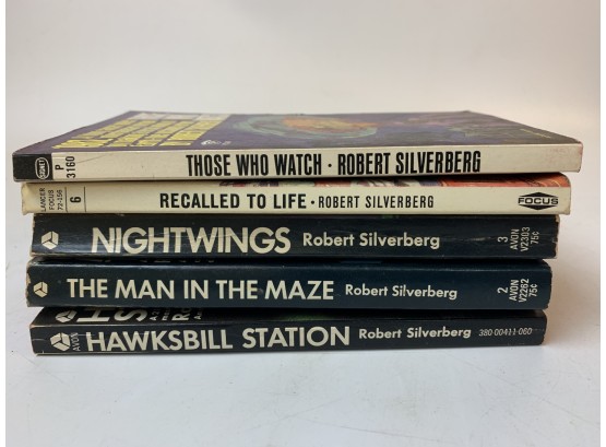 5 Vintage Robert Silverberg Sci Fi Paperbacks