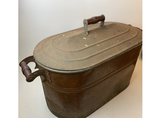 Vintage Boiler With Lid & Wooden Handles