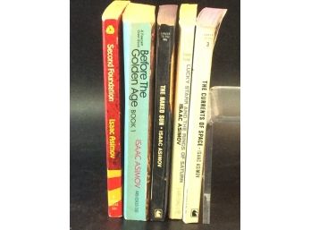 5 Vintage Isaac Asimov Sci Fi Paperback Books