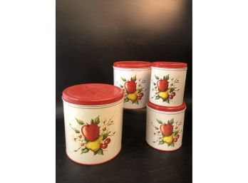 Vintage Decor Ware Fruit Cannister Set Circa 1940's-50's