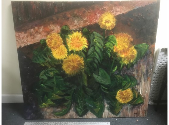 Very Large Original Artwork, Flowers, Approximately 4 X 4