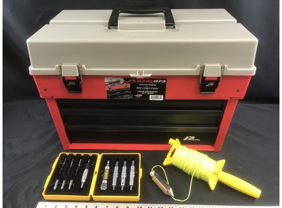 Large Plano #873  3 Drawer Toolbox,  22 Inches Long By 15 Inches Tall And 12 Inches Deep With Two Tools Dewalt
